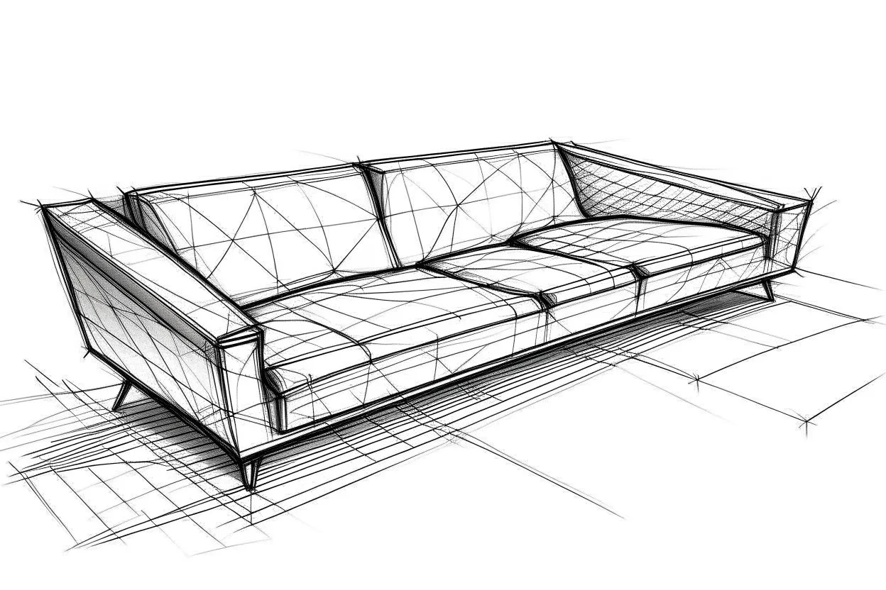 “sofa” Diamond Sketch with white background