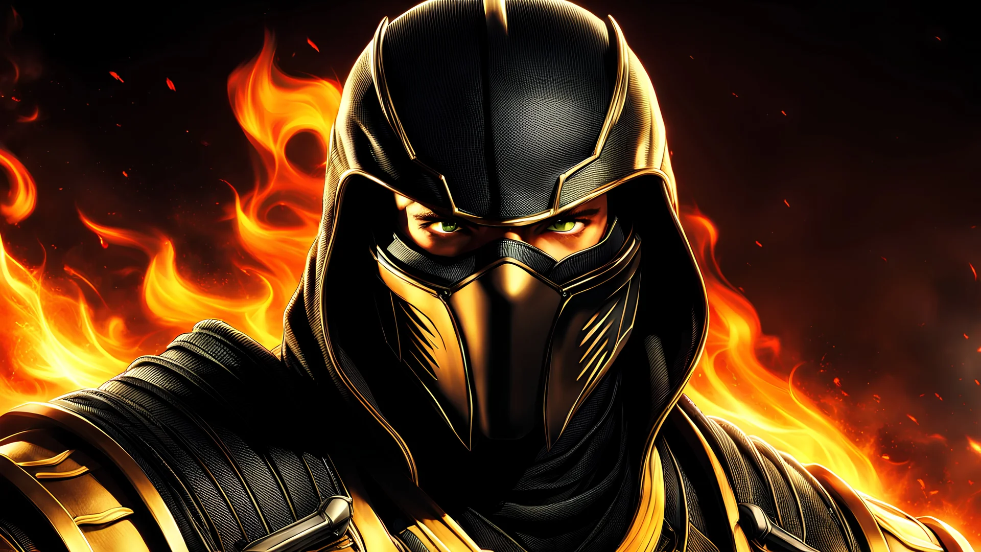 portrait of Scorpion from Mortal Kombat,...