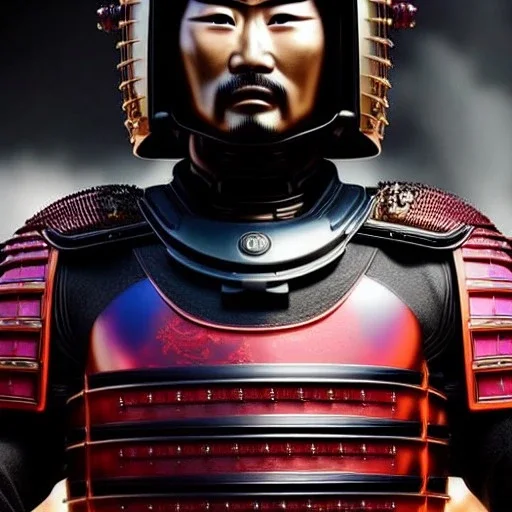 Ultra detailed fullbody Portrait in oil on canvas of medieval SAMURAI with armor,helmet,extremely detailed digital painting,ultrarealistic skin,intense stare, extremely detailed face, crystal clear eyes, mystical colors ,perfectly centered image, perfect composition, rim light, beautiful lighting,masterpiece ,8k, stunning scene, raytracing, anatomically correct, in the style of Simon Bisley and Ohrai Noriyoshi and robert e howard and Steve Jung and Wizyakuza and uncannyknack.