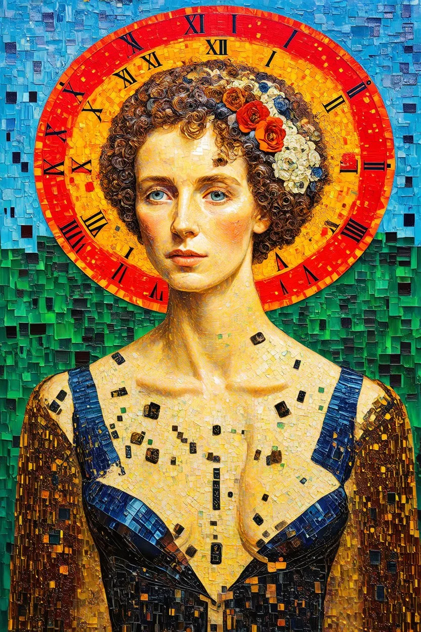 Time is breaking; Neo-surrealism with a color palate of Klimt