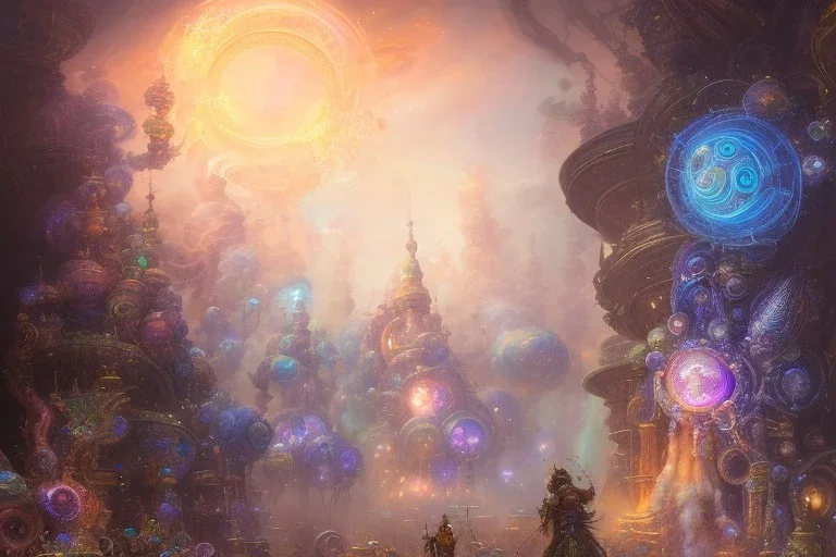 A hyperdetailed 16k resolution portal sealed by magical runes. by Huang Guangjian, Josephine Wall, Scott Naismith, epic. Fantasy, crisp, cinematic, meticulously composed