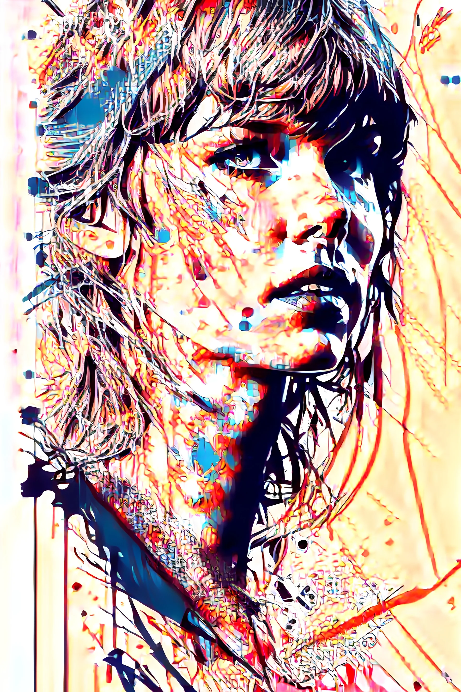 Taylor Swift | centered | symmetrical | key visual | intricate | highly detailed | iconic | precise lineart | vibrant | comprehensive cinematic | Carne Griffiths | Conrad Roset | Ralph Steadman | vector digital engraving | very high resolution | sharp focus | poster | no watermarks