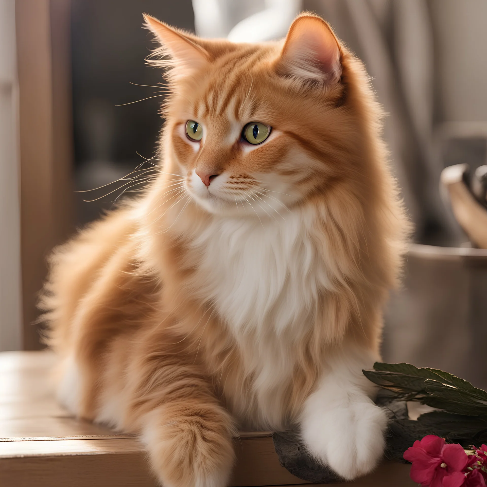 female long hair Turkish van cat