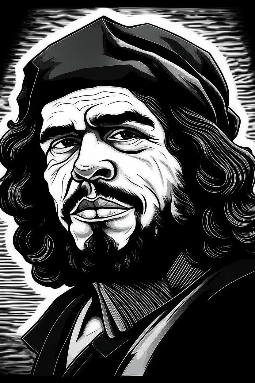 a revolutionary pepe the frog as che guevara's iconic black and white portrait