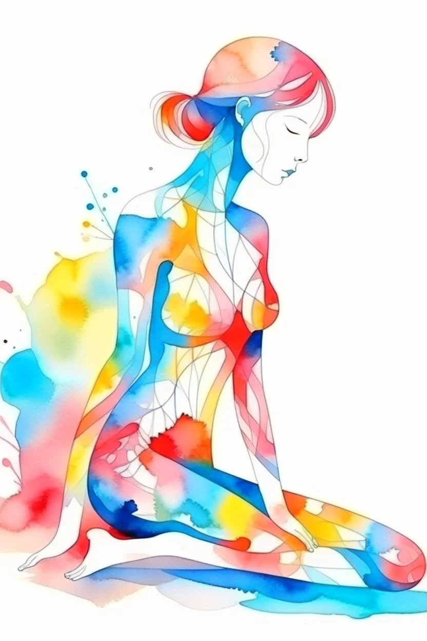 abstract relax pose watercolor painted patterns