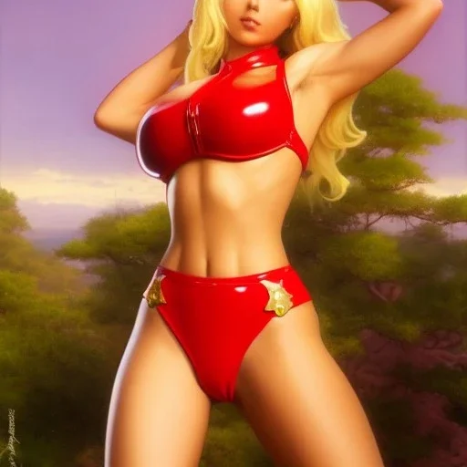 fullbody portrait of 'beautiful blonde Sexy busty naked cammy(street fighter)'Body side-on, face to the camera,wearing skintight latex bikini suit,hyperrealistic skin,Hyperrealistic crystal clear eyes,painting by gaston bussiere, greg rutkowski, yoji shinkawa, yoshitaka amano, tsutomu nihei, donato giancola, tim hildebrandt, oil on canvas, cinematic composition, extreme detail,((fit full head inside picture)),32k