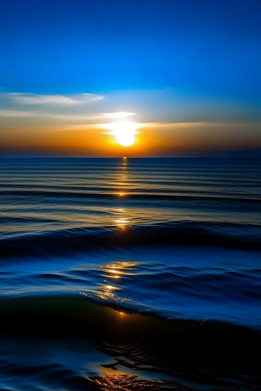 sun set in blue sea by Vengo