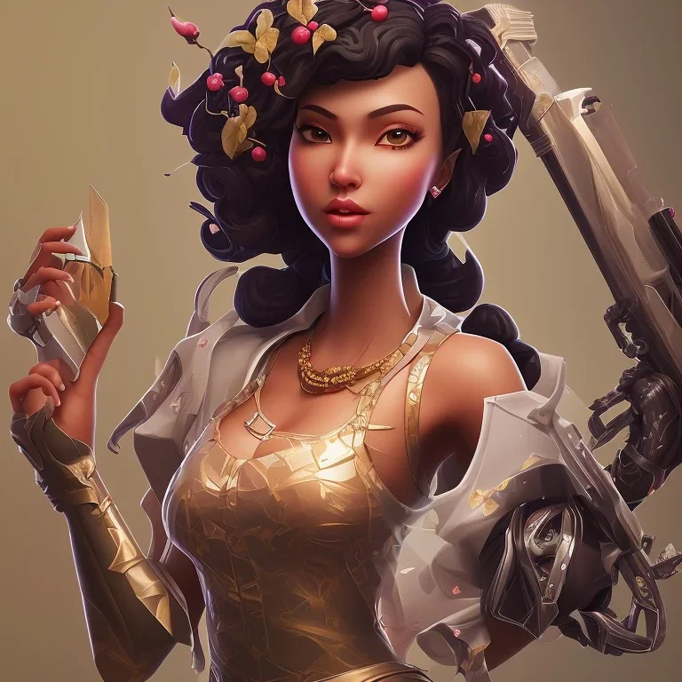 skin fortnite flora Cherry is a sexy black girl with black curly hair gray eyes with kimono with a katana