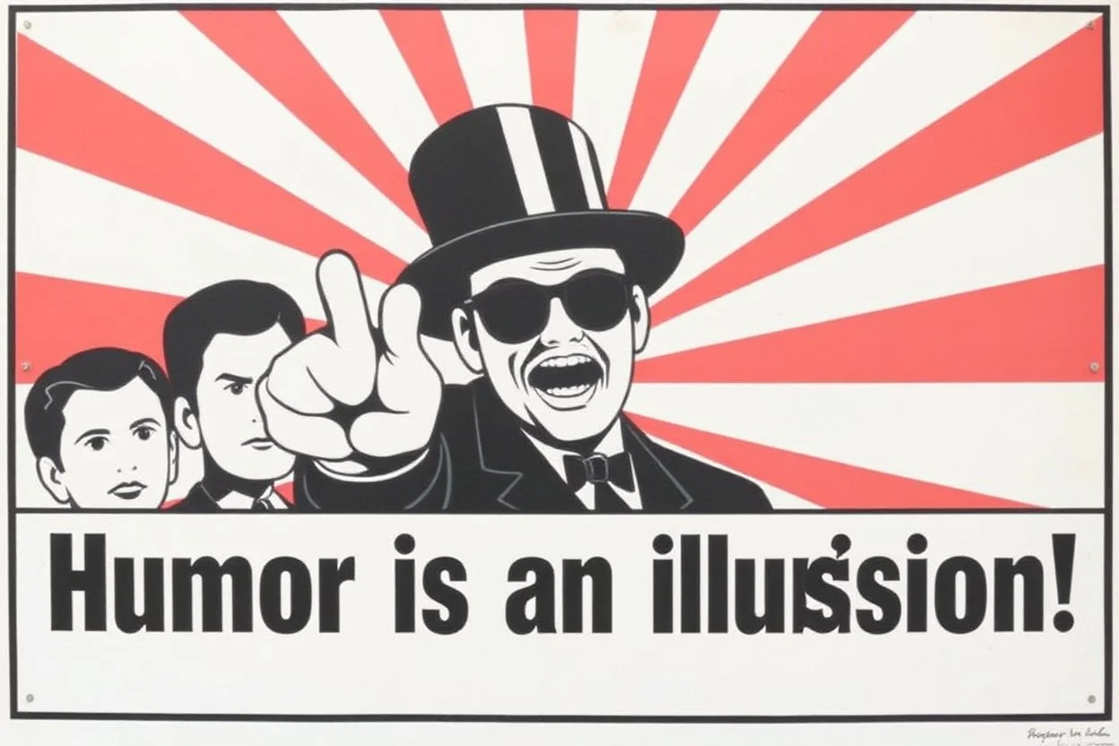 "Humor is an illusion!" propaganda poster