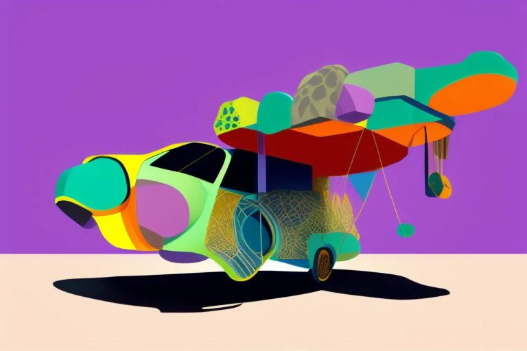 flying car in the style of Eileen Agar