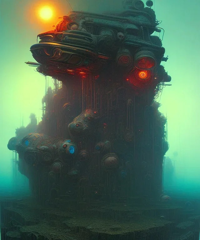 Camera., concept art, hyper detailed, beksinski, dan mumford, post-apocalyptic, oil on canvas