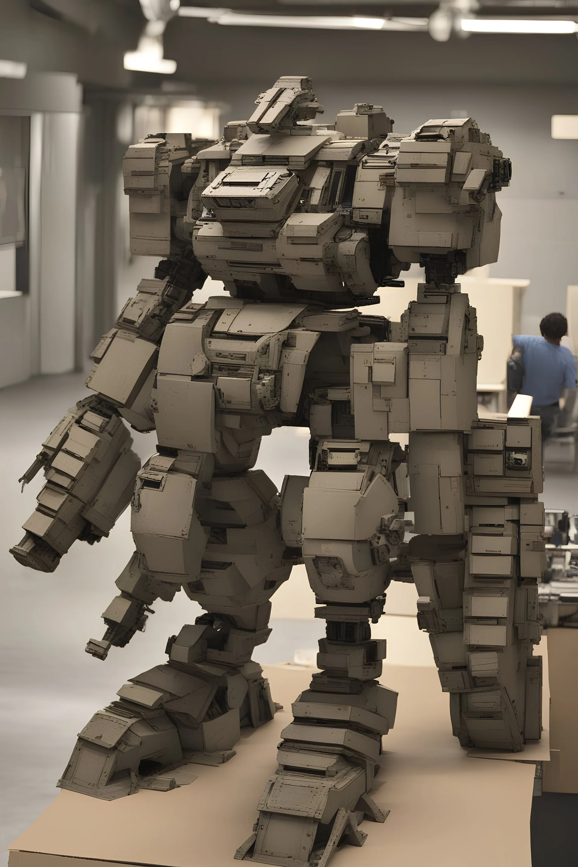 Major built from boxes.