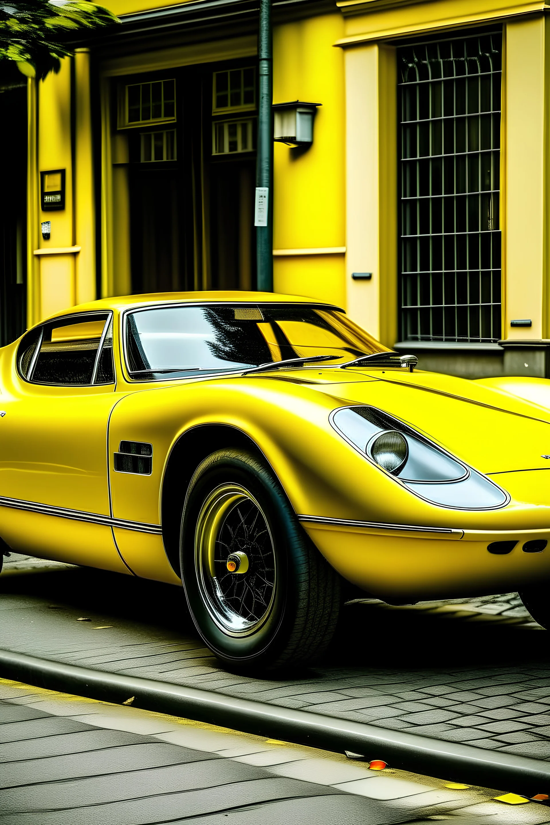 long yellow motorcar