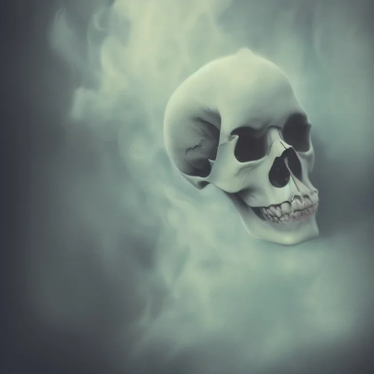 abstract photographic camera mixed with skull in dirty style. fog and smoke in atmosphere. bokeh, lens flare. Dark mood. Dripping paint. oil on canvas, mixed media, high detailed.