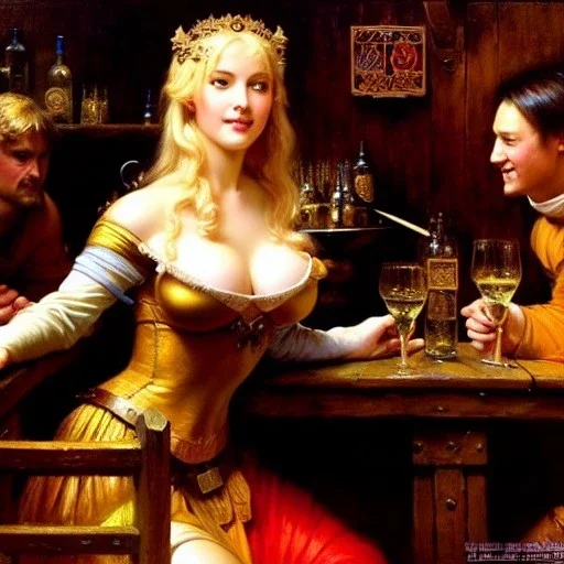 fullbody portrait 'beautiful face blonde massiveboobs medieval wench on tavern in medieval city',painting by gaston bussiere, greg rutkowski, yoji shinkawa, yoshitaka amano, tsutomu nihei, donato giancola, tim hildebrandt, oil on canvas, cinematic composition,sharp image, extreme detail,((fit full head inside picture)),32k