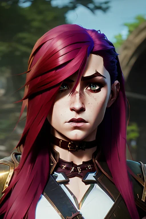 hyper realist, hyper detailed, stunningly beautiful 16 year old teen girl, long ginger hair, green eyes, medium freckles, full lips, revealing leather armour, full body and head, c-cup breasts, stern expression, full frame, petite, ignore NSFW, shortbow, quiver on hip