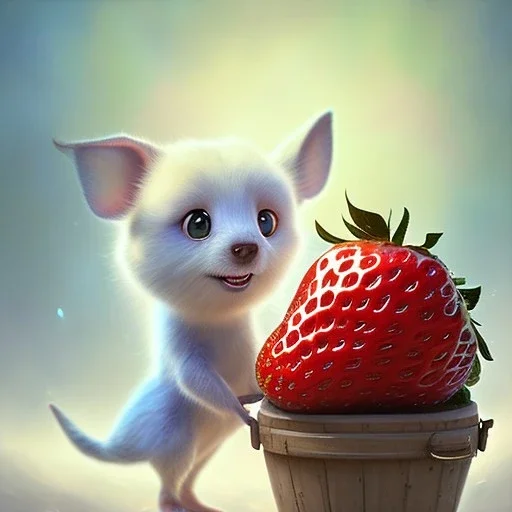 pixar style,women with jam in kitchen,volumetric blue sky environment and background, volumetric lighting,dramatic lighting, realistic painting of an strawberry, looking excited, detailed digital painting, extreme dense and fine fur, anime, ornate, colour-washed colors, elegant, small minutiae, tiny features, particulars, centered, smooth, sharp focus, renderman gofur render, 8k, uhd, detailed eyes, realistic shaded volumetric lighting,caustics,backlight,centered camera view,blue bird