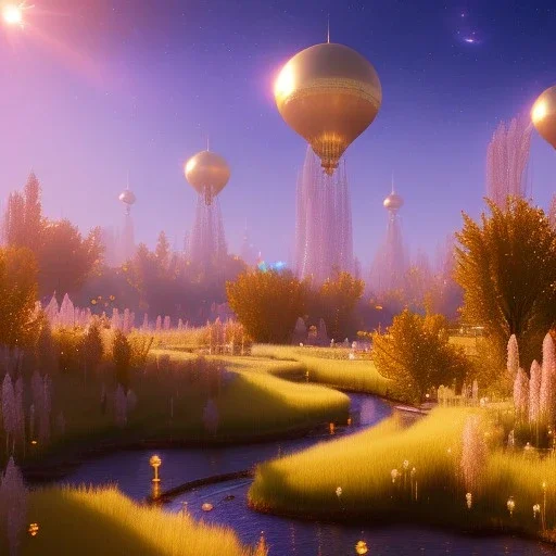 beautiful golden transparent landscape very etheric and cosmic, delicate colors, ultra sharp focus, 8k, unreal engine 5, extremely sharp detail, light effect, soft light atmosphere, smooth, full of details