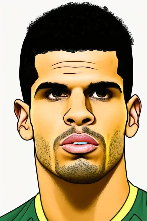 Bruno Guimarães Brazilian football player ,cartoon 2d