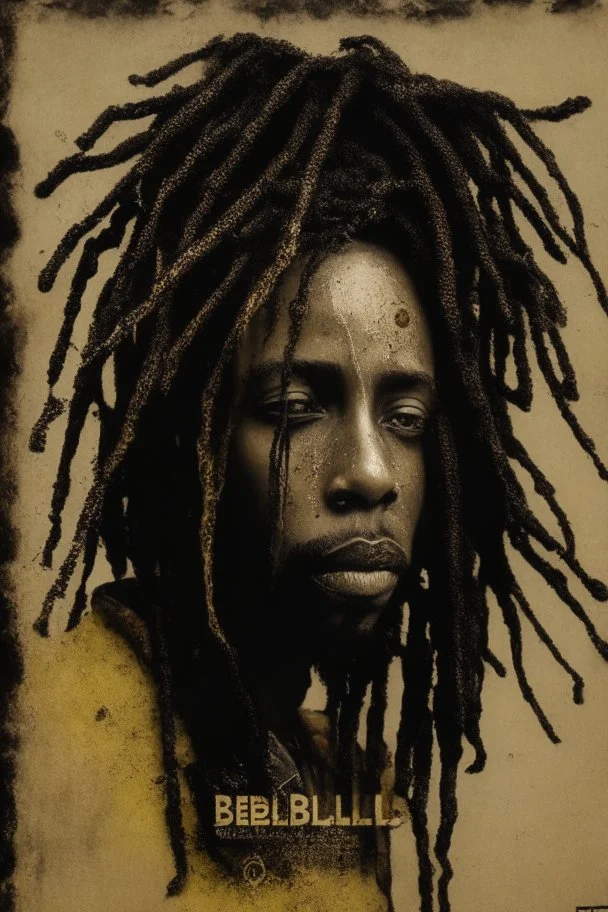 ethiopian dreadlock kintsugi face albumart music name bellabel with guitar hip hop wide look