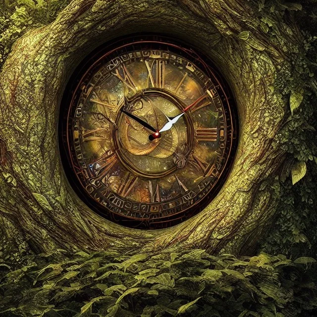 a gorgeous, stunning clock made of biosphere, 8k resolution, high-quality, fine-detail, photorealistic, intricate, digital art, detailed matte, volumetric lighting, illustration, 3D octane render, brian froud, howard lyon, George Grie, Ben Goossens