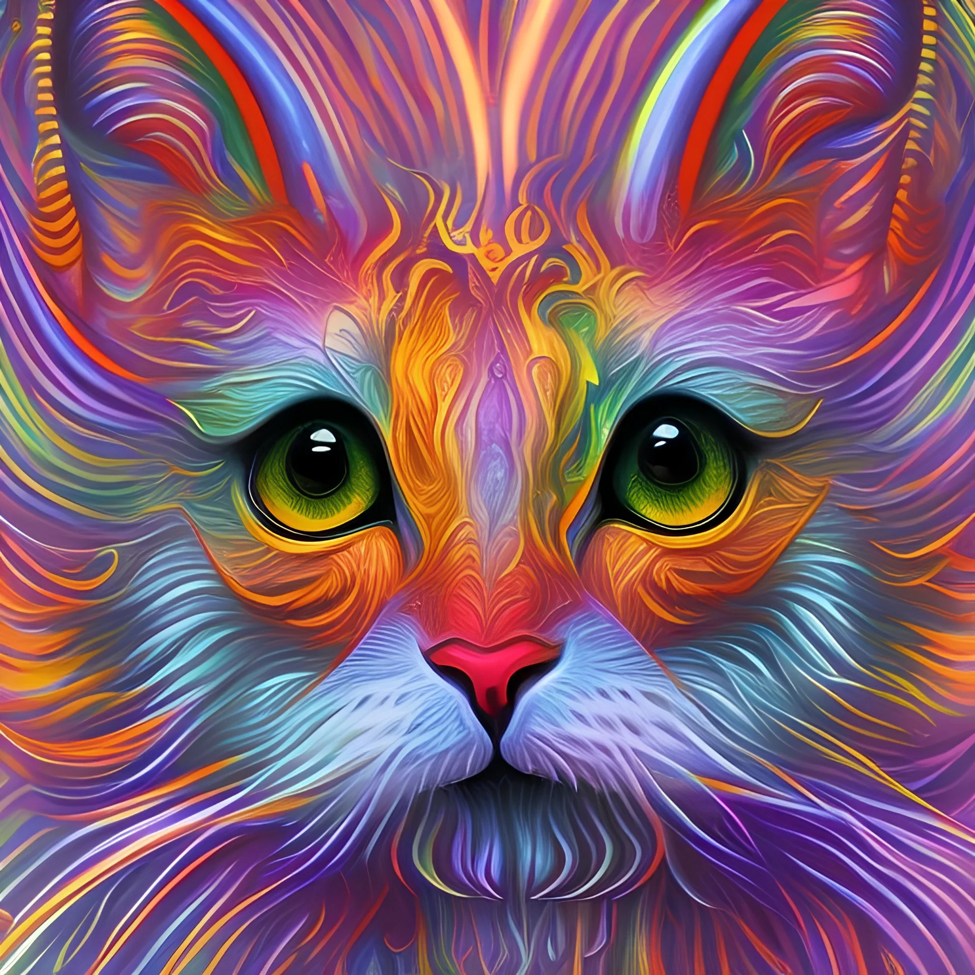 lisa frank style huge eyes with rainbow inside them small girl crying