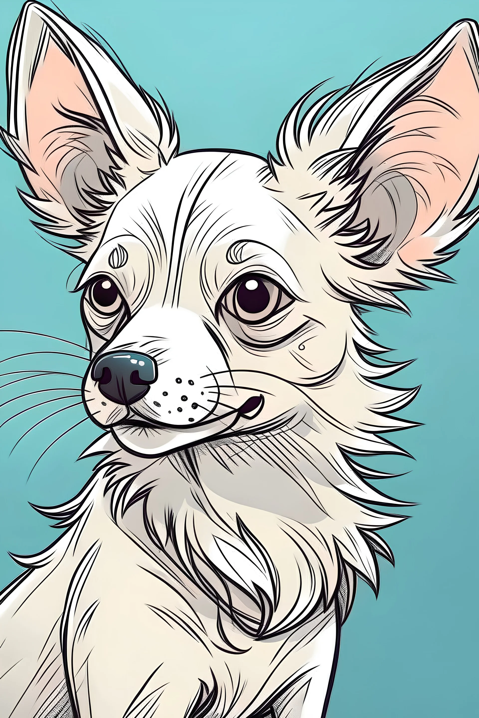desenhe um cachorro estiloso no estilo mangá