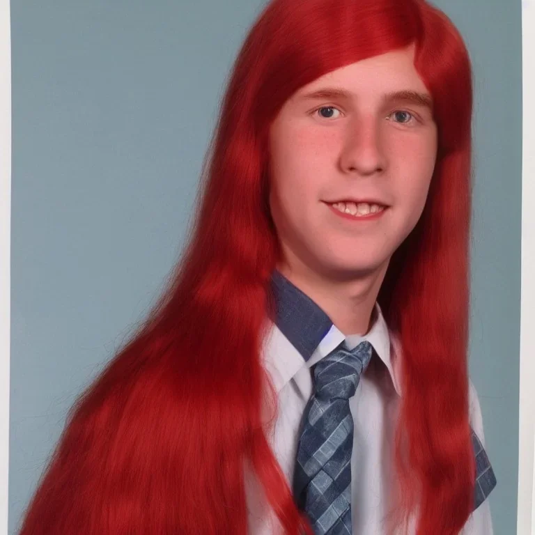 1970s school photo day, school photo, male, red hair, hyper realistic, very detailed, hyper-detailed, full rendering