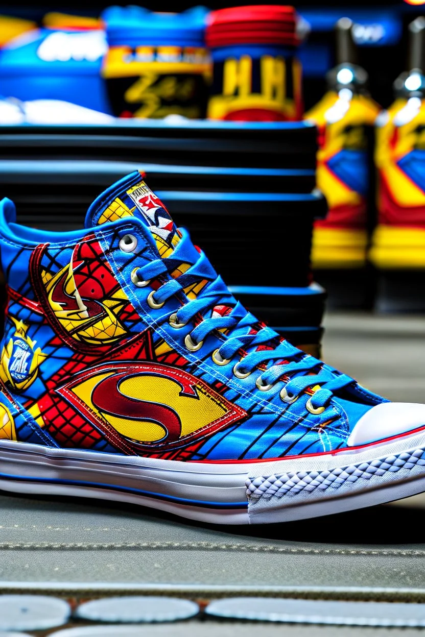 A converse sneaker, superman all over sneaker