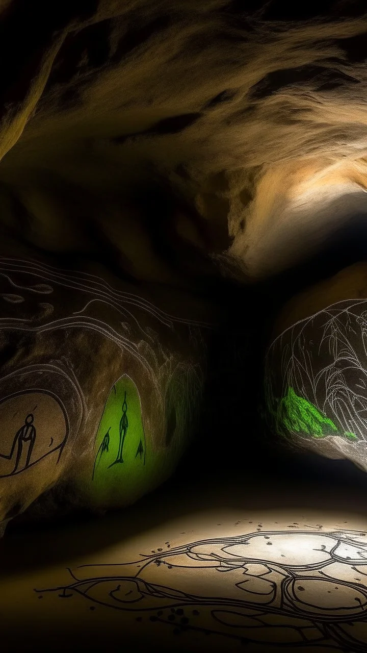 A cave with Native American Petroglyphs