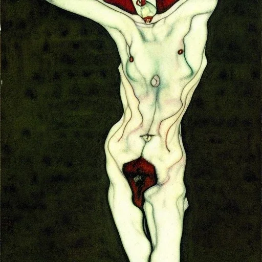 Vampire full figure by egon Schiele