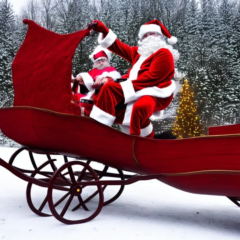 photo, santa claus sleigh pulled by giant spiders