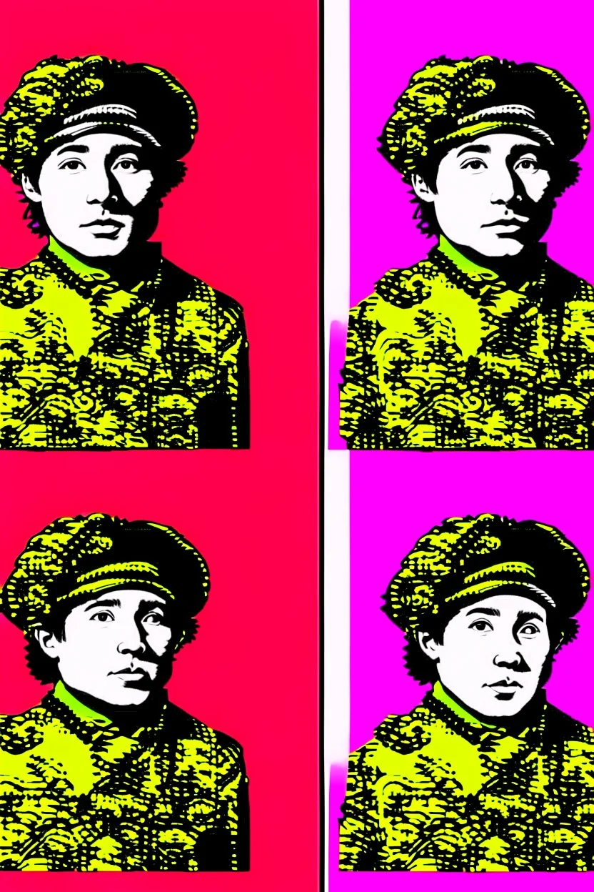 cultural revolution in the England with the king in the style of andy warhol