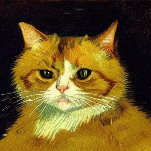 Portrait of a cat by Van Gogh