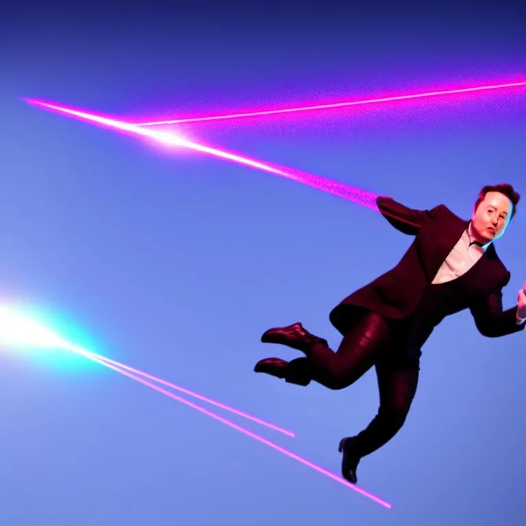 photo, laser guns, elon musk flying