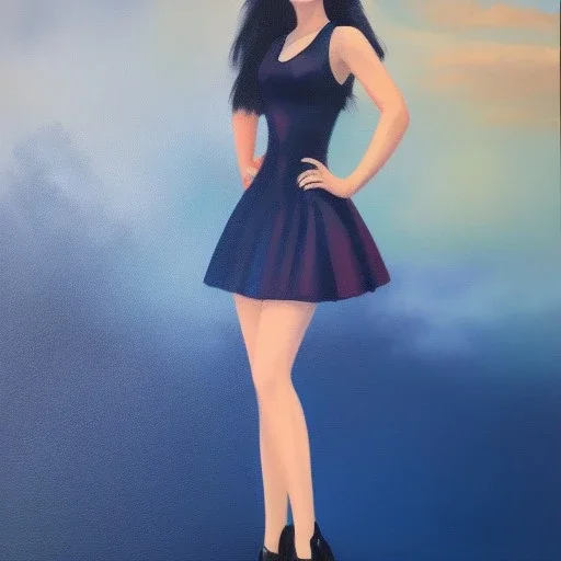 Full body portrait, painting, medium shot lady shoujo