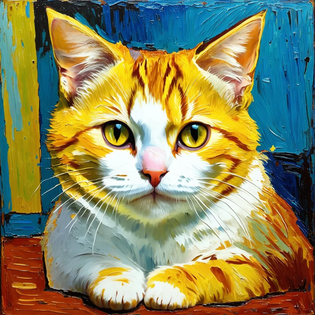 Portrait of a cat by Van Gogh