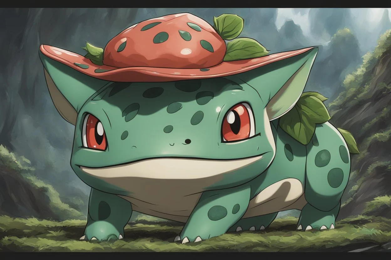 Bulbasaur in 8k Hayao Miyazaki draw style , close picture, highly detailed, high details, detailed portrait, masterpiece,ultra detailed, ultra quality