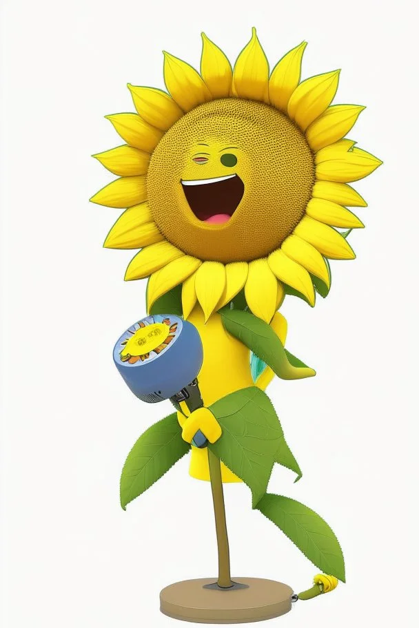 cheery sunflower avatar singing full body