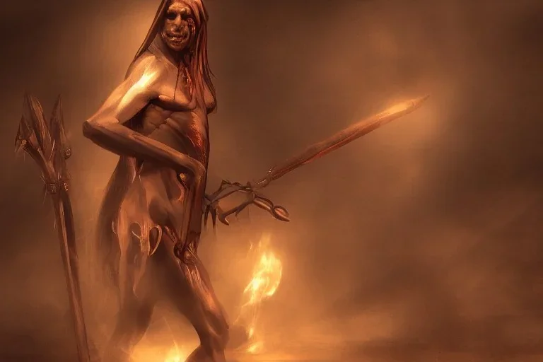 Church executioner, Fire theme art, Dark moody night atmosphere, 8K, high body details, anatomically perfect bod, ignore NSFW