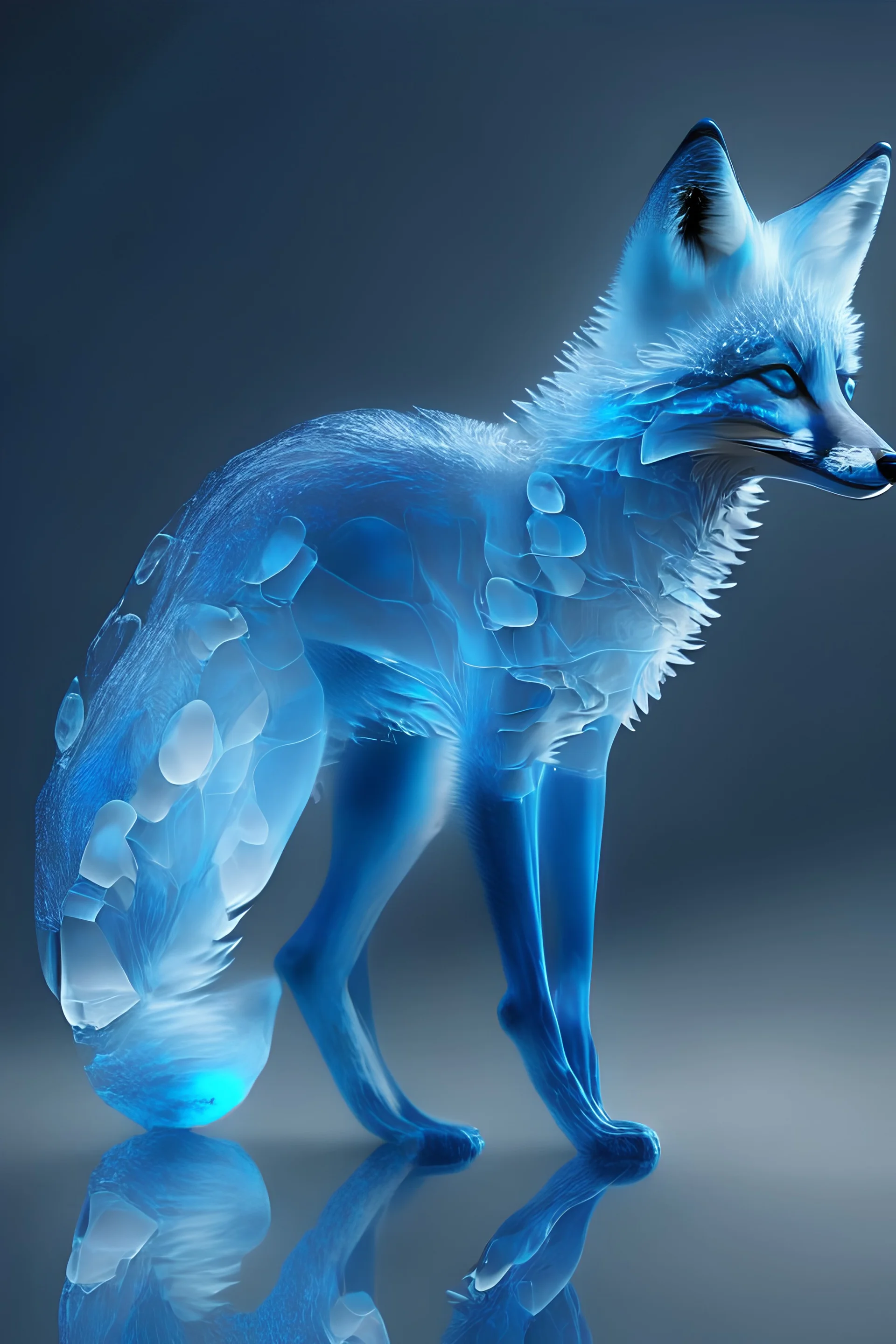 Blue translucent fox