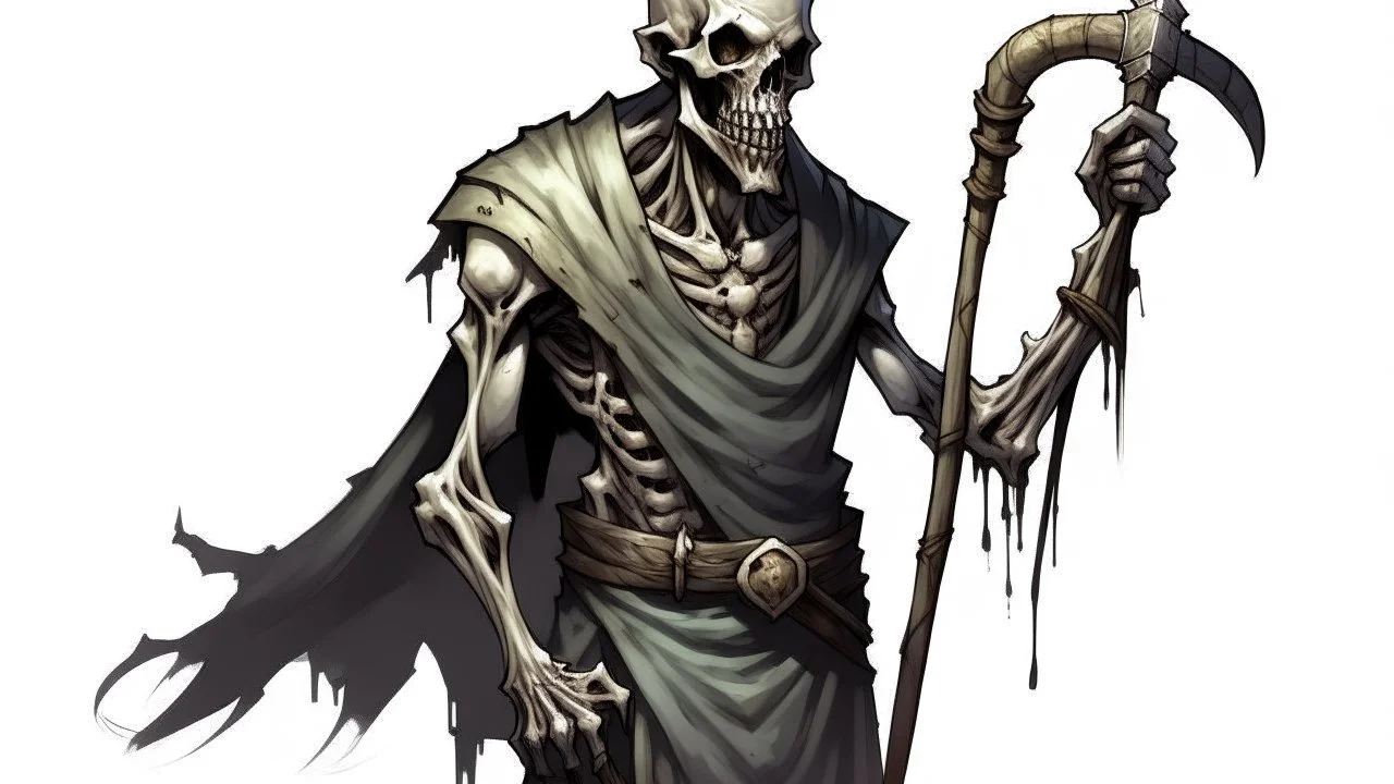 an undead male, greedy, a flail, luck