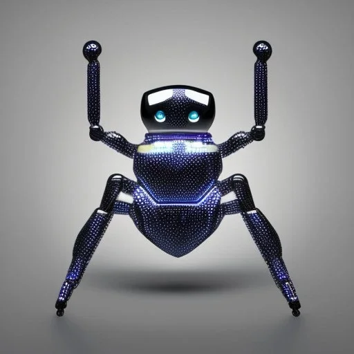 robot gadget spider, silver and blue