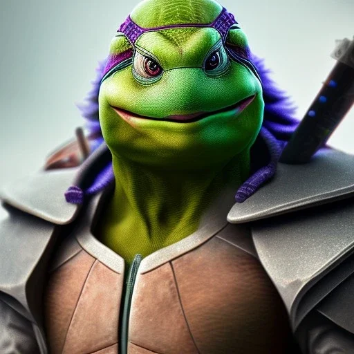 Mystery ninja turtle,Ambiance dramatique, hyperrealisme, 8k, high quality, lot of details, fit within portrait