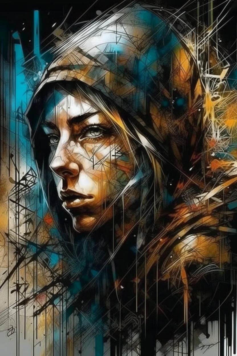 A ultra realistic poster having word sign as “street art ”, by Daniel Castan Carne Griffiths Andreas Lie Russ Mills Leonid Afremov, black background, fine lines draw