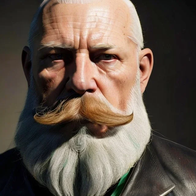 "MIddle aged white human male, with a trimmed but uneven beard, piercing green eyes with slick back hair head and shoulders portrait, 8k resolution concept art portrait by Greg Rutkowski, Artgerm, WLOP, Alphonse Mucha dynamic lighting hyperdetailed intricately detailed Splash art trending on Artstation triadic colors Unreal Engine 5 volumetric lighting Splash art fantasy"