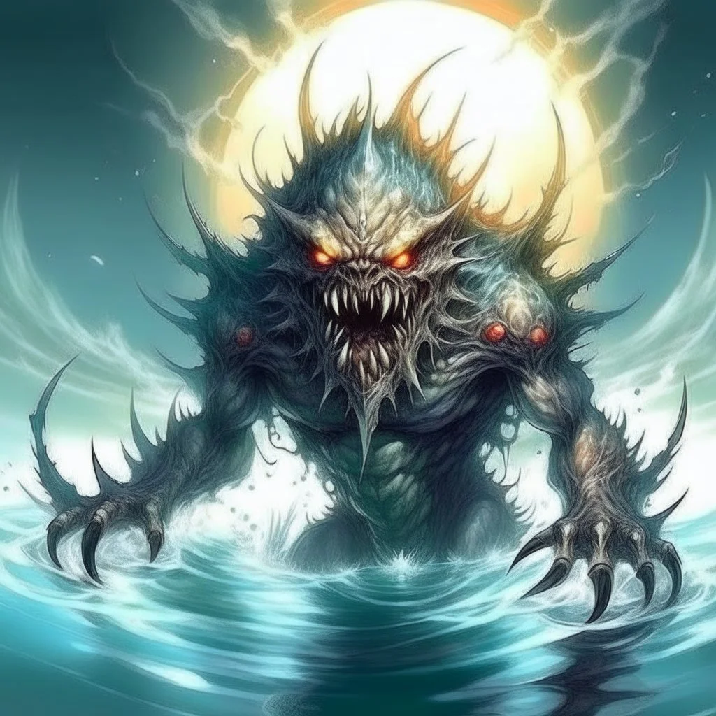 A terrible creature made by the combination of water and sun with cosmic powers and Dracula