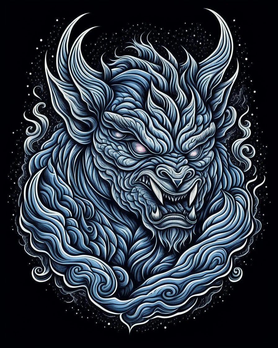 Gargoyle tattoo design, traditional tattoo style, t-shirt design, vector art, fantasy art, watercolor effect, digital painting, clean dark background, 8K