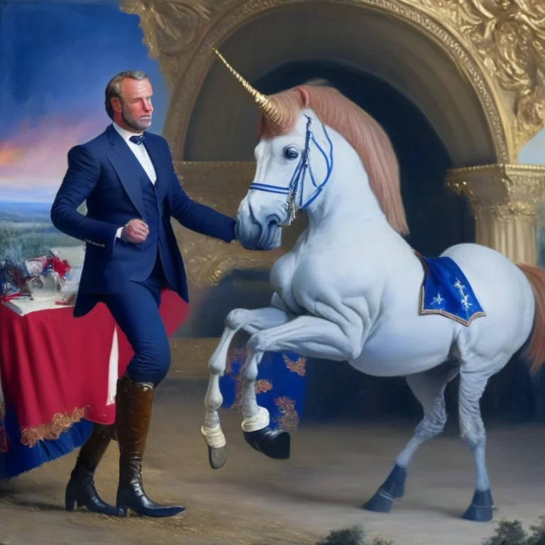 PresidenteMacron pintura centauro