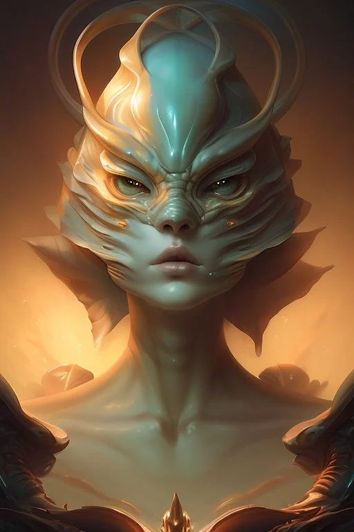 Shell monster, art by WLOP, artgerm, peter mohrbacher, artstation: award-winning: professional portrait: atmospheric: commanding: fantastical: clarity: 16k: ultra quality: striking: brilliance: stunning colors: amazing depth: masterfully crafted.